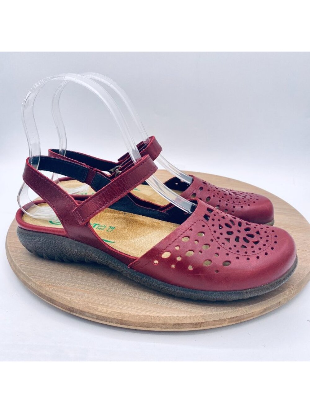 Naot Mary Jane Shoes Womens 7 38 Red Leather Comfort Flats Artsy Boho